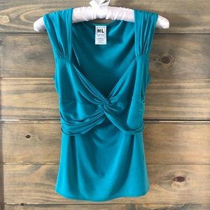 COPY - Herve Leger Beautiful Crisscross Teal Blouse